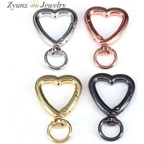 5PCS, Heart Shape Metal Swivel Clasp Lanyard Snap Hook Spring Claw Clasps