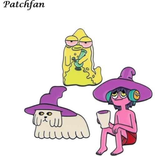 A4081 Patchfan Cartoon Funny Monster Style Pin Badge Buttons Brooch Anime Lovers Denim Shirt Lapel pins For kids Gifts