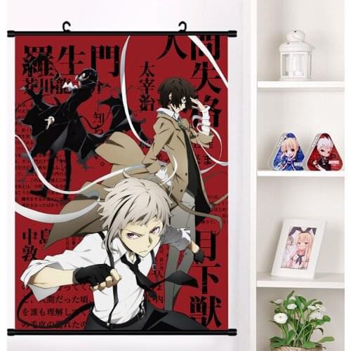 Anime Bungo Stray Dogs Edogawa Ranpo Dazai Osamu Wall Scroll Mural Poster Wall Hanging Poster Otaku Home Decor Collect Gift