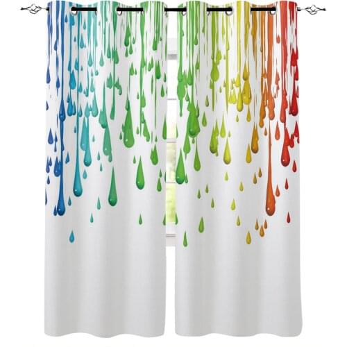 Art Design Water Droplets Blackout Curtains For Living Room Window Curtains For Bedroom Kitchen Curtains Drapes Blinds