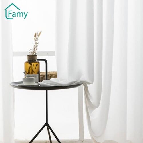 White Curtains Soft Hand Feeling Curtains for Bedroom Voile Curtain Living Room Window Treatment Tulle Curtains Drape Decoration