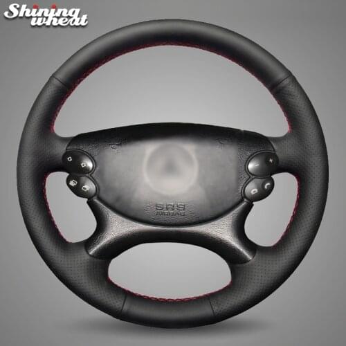 Shining wheat Black Leather Car Steering Wheel Cover for Mercedes Benz E-Class W211 E230 E280 E350 CLS-Class CLS350 CLS500