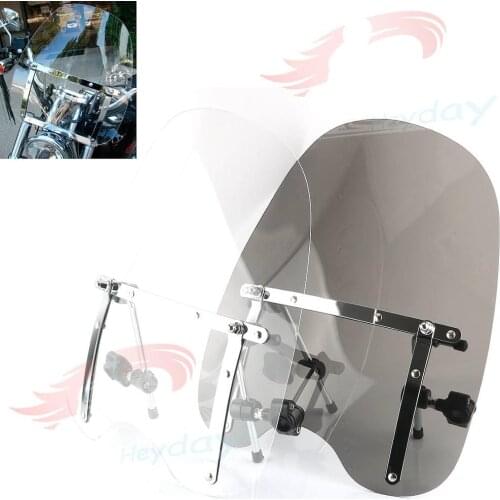Large 19"x17" Motorcycle Windshield For Honda Magna Shadow Spirit Sabre 600 750 1100