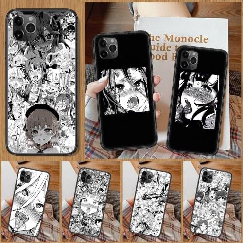 Hentai Anime Girl Faces Phone Case For iphone 5 5S SE 2 6 6S 7 8 11 12 Mini Plus X XS XR Pro Max black silicone prime 3D cover