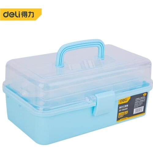 Deli Art Toolbox Beginner Student Paint Storage Box Gouache Watercolor Paint Toolbox Children Painting Materials Storage Box