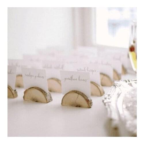 10pcs Rustic Natural Wood Table Name Number Place Card Holder Memo Note Photo Picture Clip Decor Wedding Party