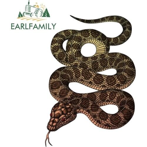 EARLFAMILY 13cm x 9.8cm Cool Snake Car Stickers Animal Color Decal Home Wall Room Decor JDM RV VAN Vinyl Car Accessories