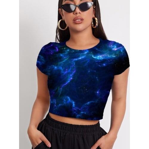 3d Tshirt Galaxy T shirt Women Nebula Funny T shirts Space Shirt Print Harajuku Tshirt Printed Womens Clothing T shirts Printed