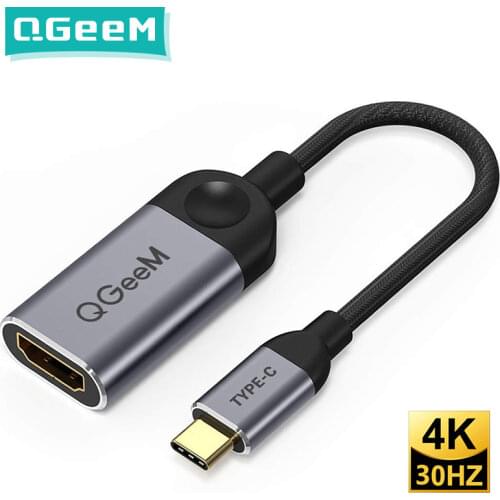 QGEEM USB C to HDMI Adapter Cable 4K 30Hz Type-c to HDMI for huawei mate 20 macBook pro 2018 ipad pro hdmi female to usb type c