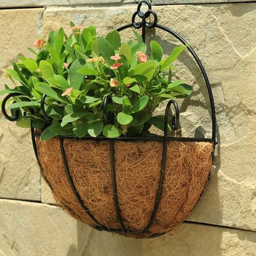 20/25/30/35/40/45/50cm Planter Garden Decor Iron Art Crafts Hanging Coconut Vegetable Flower Pot Basket Liners