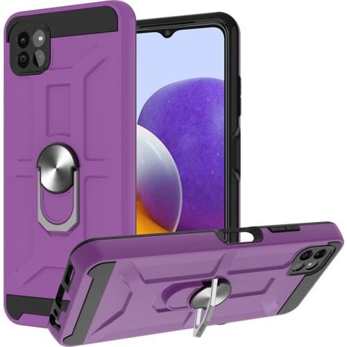 Magnetic Metal Ring Stand Armor Shockproof Case For Samsung Galaxy A22 5G Soft TPU Hard PC Protective Back Cover Coque Fundas