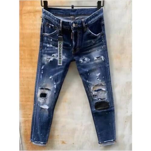 Men DSQ2 Jeans Pencil Pants Motorcycle Party Casual Trousers Street Clothing 2021 Denim Man Clothin 005