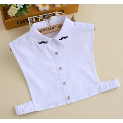 Wild Ladies Shirt Fake Collar Summer Wandering White false collar retro lace pearl necklace blouse Porcelain lace pearl white