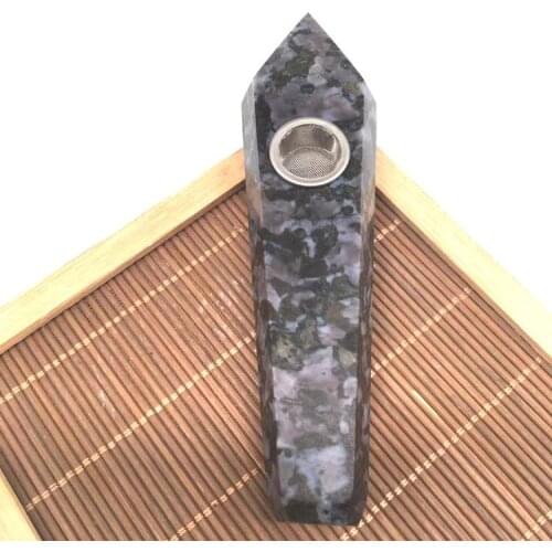 Natural Gabbro Stone Crystal Smoking Pipe Tobacco Cigarette Wand Healing 1Pcs