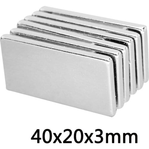 2pcs 40x20x3 mm Block Powerful Magnets Thickness Neodymium Magnet 40x20x3mm Strong Permanent NdFeB Magnet 40*20*3mm