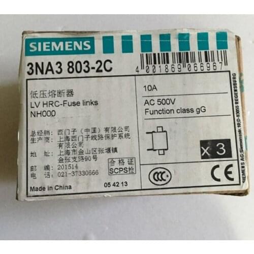New Siemens 3NA3803-2C NH000 10A fuse free shipping