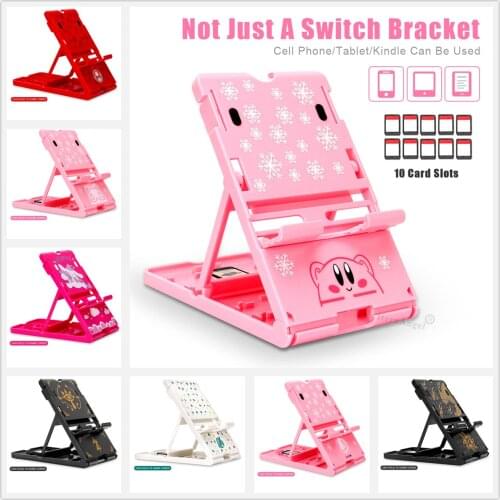 New For Nintendo Switch Game Stand Holder Folding Adjustable Portable Foldable Holder Bracket Compact PlayStand 10 Games Slots