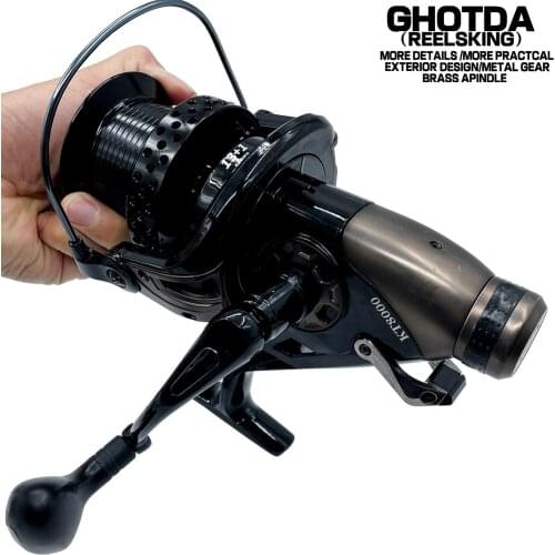 Double Brake Fishing Reel Strong Spinning Reel Carp Carretilha De Pesca Molinete Olta Makaralar Reels Trolling Accesorios Mar