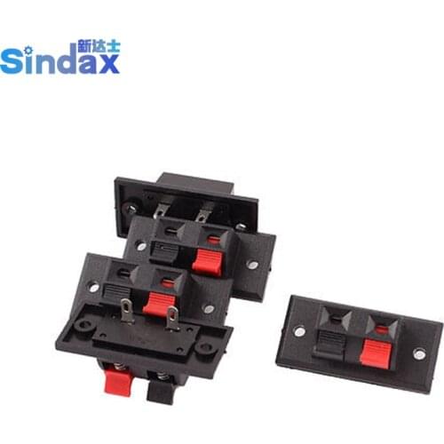Sindax 5pcs 2 Way Push Release Connector Plate Amplifier Speaker Terminal Strip Block