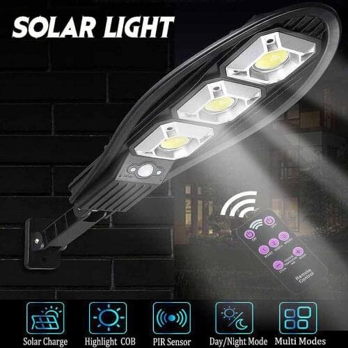 LED Solar Motion Sensor Wall Light Outdoor Street LampWaterproof Adjustable Brightness Garden Street Lamp with Remote Control