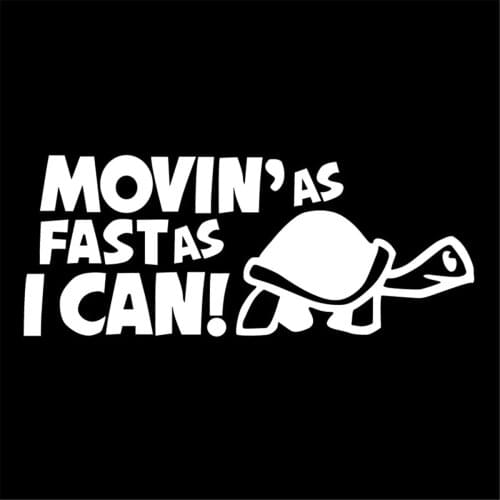 Moving as Fast as I Can Tortoise Car Sticker Window Auto Bumper PC Vinyl Decal