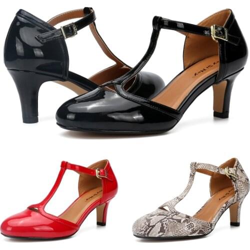 Vintage Mary Jane T-strap Kitten Heel D'orsay Drag Queen Queer Crossdresser Snake Print Mens Plus Size EUR 40-48 Women Shoes