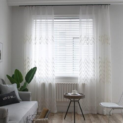 Embroidered Screens Nordic Minimalist Modern Style White Screens Living Room Bedroom Curtains