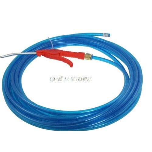 10mm x 6.5mm Clear Blue Pneumatic PU Hose 10M w Air Gun