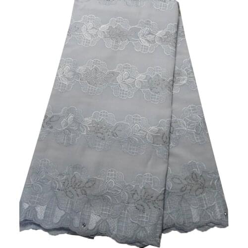 2021 Voile Lace In Switzerland High Quality African Cotton Lace VPL11567 Fabric With Stone For Nigerian Every Dress Party