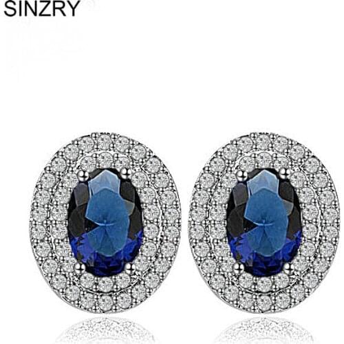 4 color option ! Micro Paved zircon Oval shape Vintage Stud Earrings wholesale