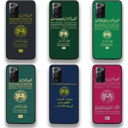 Algerian Passport Tshirt Phone Case For Samsung Galaxy Note20 ultra 7 8 9 10 Plus lite M51 M21 M31S J8 2018 Prime