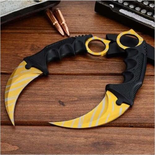 CS GO Counter Strike Karambit Knife handmade hunting knives Fighting Claw Knife tactical survival pocket Neck knife camping tool
