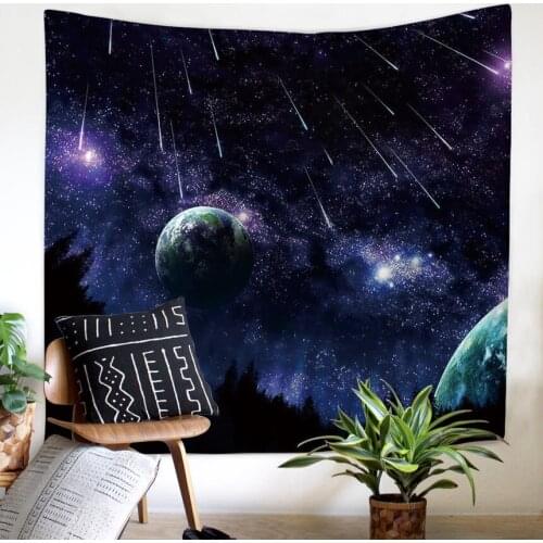 Home Tapestry Starry Sky Universe Natural View Creative Style Livingroom Background Hanging Basket Functional Chic Ornaments