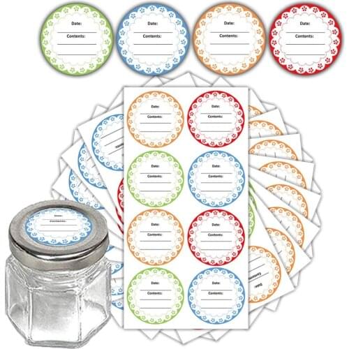 Canning Labels Seals Stickers - (Pack of 120) 1.5" Large Round for Spice Mason Jar Lids Canister Food Storage Packaging Sealing