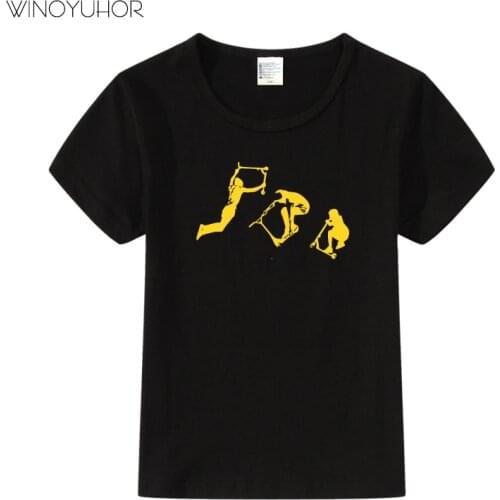 Stunt Scooter In Action Rider Scoot T-shirt Children 2020 New Summer Short Sleeve T Shirt Baby Boys Girls Tee Tops Clothes