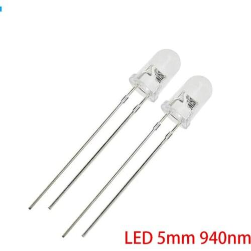 20PCS/Lot 5mm Infrared LED Diode 940nm Light Emitting Diode Lamp 5 mm (Transparent Water Clear Lens Through Hole 940 nm) New