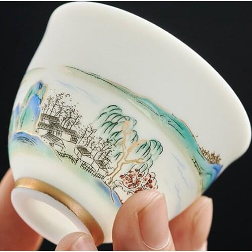 Hand-painted Ceramic Tea Cup Retro Tea Accessories Ceremony Drinkware