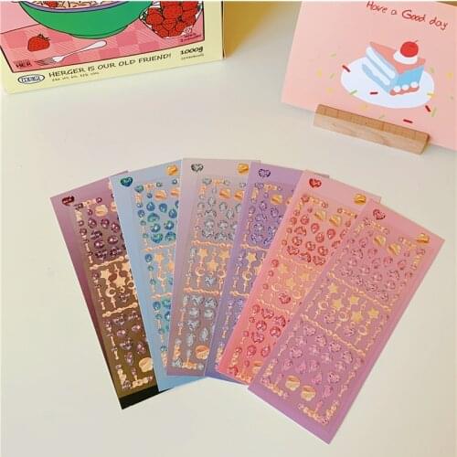 Korean Stationery School Supplies Personalized Decorative Sticke Kawaii Crystal Pendant Scrapbooking Idol Card Albumr Stickers