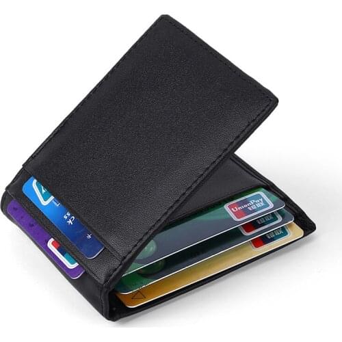 European style short Card case Business Slim Wallet for cards Cow Leather Bank card holder ladies Cowhide New Men money clip