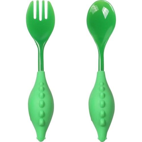 Creative Dinosaur Fork Spoon Eating Spoon Infant Training Fork Spoon Portable Food Supplement Tool Shatter-resistant CHILDRENS