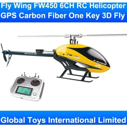 Fly Wing FW450 FW450L One Key 3D Fly Return Carbon Fiber RTF GPS 6CH Electric 450 RC Helicopter Toy Remote Control VS Align Trex