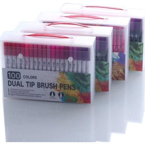 12/18/24/36/48/72/100PCS Fine Liner Drawing Painting Art Marker Pens Tip Brush Pen for School Supplies markers manga colores