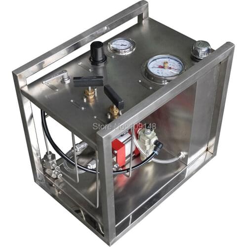 Free shipping Model:WS-JM64 300-500 Bar stainless steel frame mini air driven hydraulic pressure test pump system