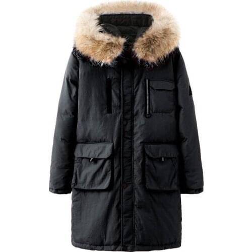 New Arrival Fashion High Quality Men Long Down Jacket Super Large Fur Collar Thick X-long Loose Casual Plus Size M-8XL 9XL 10XL