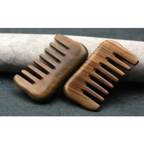 ZGTGLAD HBZGTLAD New Pocket Wooden Comb Natural Green Sandalwood Super Wide Tooth Wood Combs chest head Massage comb for gift