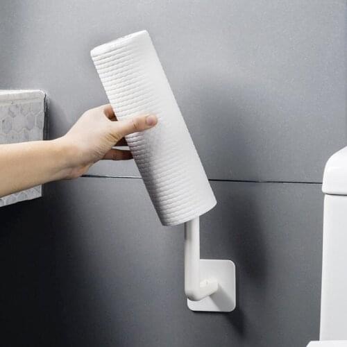 Self Adhesive Practical Wall Mounted Door Storage Holder Hanging Strong Hanger Rack Sticky Hook Kitchen Lid Tissue Towel Holder