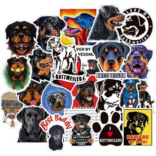 10/30/50PCS Cute Rottweiler Dog Stickers Travel Luggage Phone Guitar Fridge Laptop Waterproof Classic Kid Toy Gift Sticker Decal