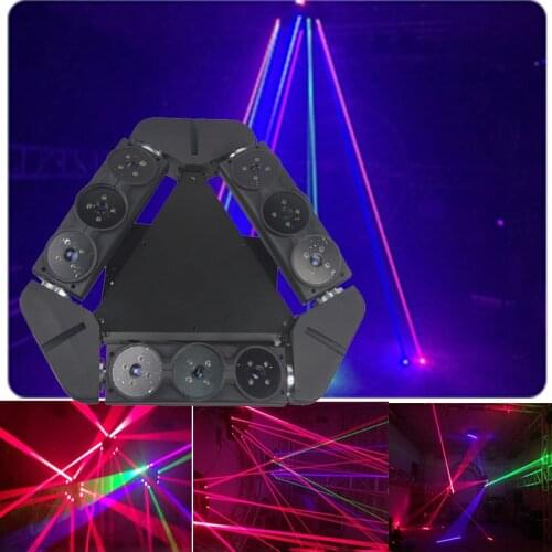 LED Laser Projector DMX stage lighting 9 eyes Green Spider moving head beam light Colorful effects DJ disco music party lights