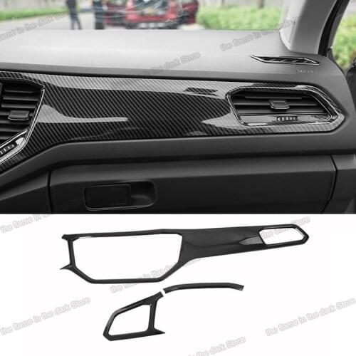 Carbon fiber car dashboard trims decoration styling for volkswagen t-roc 2017 2018 2019 2020 2021 vw t roc