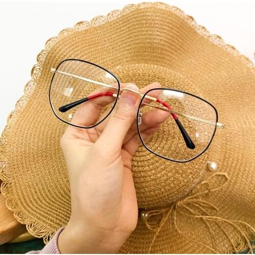 2020 New Metal Frame Blue Light Blocking Personality College Style Clear Lens Eye Glasses Eye Protection Mobile Phone Game